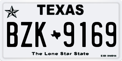 TX license plate BZK9169
