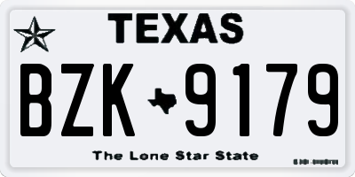 TX license plate BZK9179