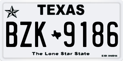 TX license plate BZK9186