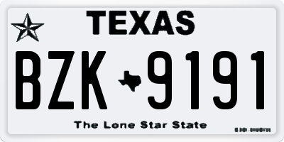 TX license plate BZK9191