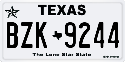 TX license plate BZK9244