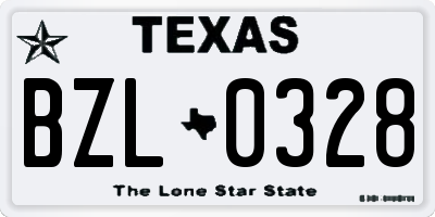 TX license plate BZL0328