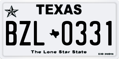 TX license plate BZL0331