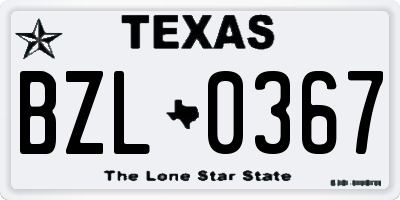 TX license plate BZL0367
