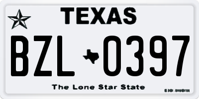 TX license plate BZL0397