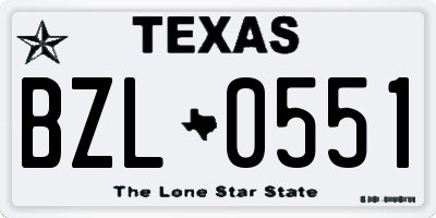 TX license plate BZL0551