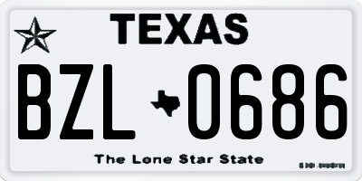 TX license plate BZL0686