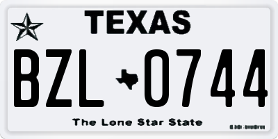 TX license plate BZL0744
