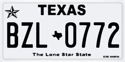TX license plate BZL0772