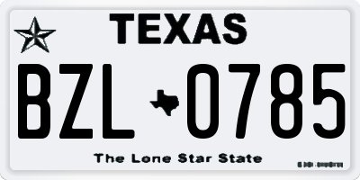 TX license plate BZL0785