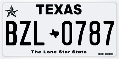 TX license plate BZL0787