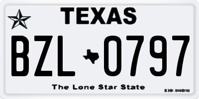 TX license plate BZL0797