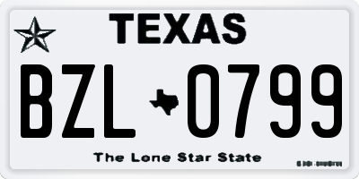 TX license plate BZL0799