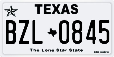 TX license plate BZL0845