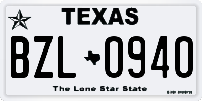 TX license plate BZL0940