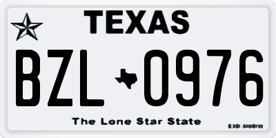 TX license plate BZL0976