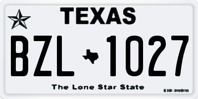 TX license plate BZL1027
