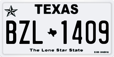 TX license plate BZL1409