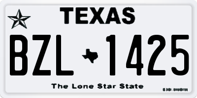 TX license plate BZL1425