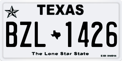 TX license plate BZL1426