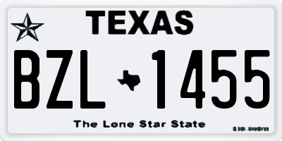 TX license plate BZL1455