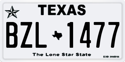 TX license plate BZL1477