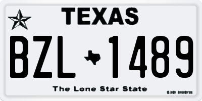 TX license plate BZL1489