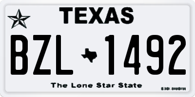 TX license plate BZL1492