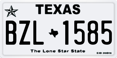 TX license plate BZL1585