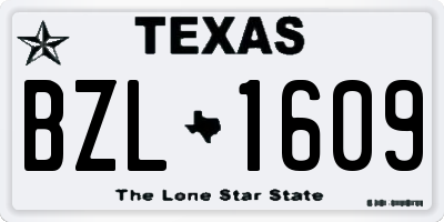 TX license plate BZL1609