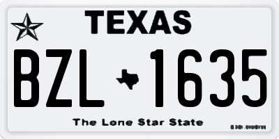 TX license plate BZL1635