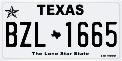TX license plate BZL1665