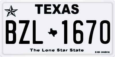 TX license plate BZL1670