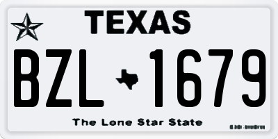 TX license plate BZL1679