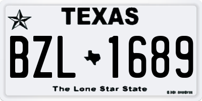 TX license plate BZL1689
