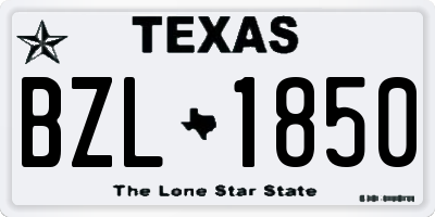 TX license plate BZL1850