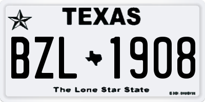 TX license plate BZL1908