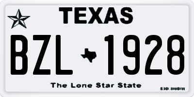 TX license plate BZL1928