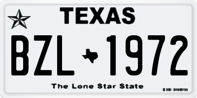TX license plate BZL1972