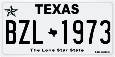 TX license plate BZL1973