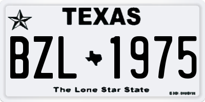 TX license plate BZL1975