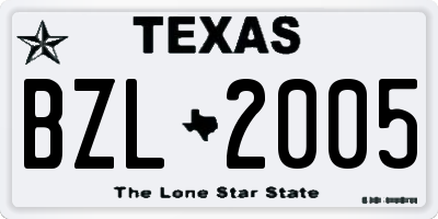 TX license plate BZL2005