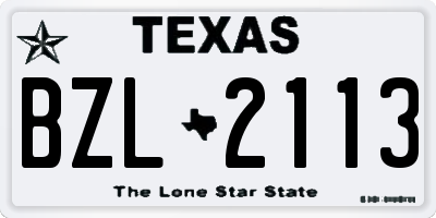 TX license plate BZL2113