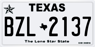 TX license plate BZL2137