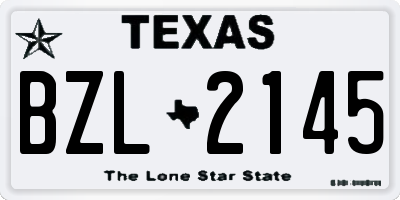 TX license plate BZL2145