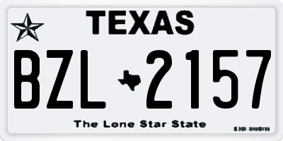 TX license plate BZL2157