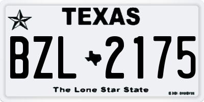 TX license plate BZL2175