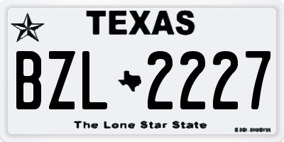 TX license plate BZL2227