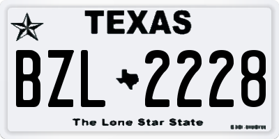 TX license plate BZL2228