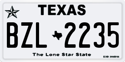 TX license plate BZL2235